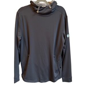 Swannies Ivy Golf Hoodie Mens L Charcoal Gray Performance Funnel Neck Pullover